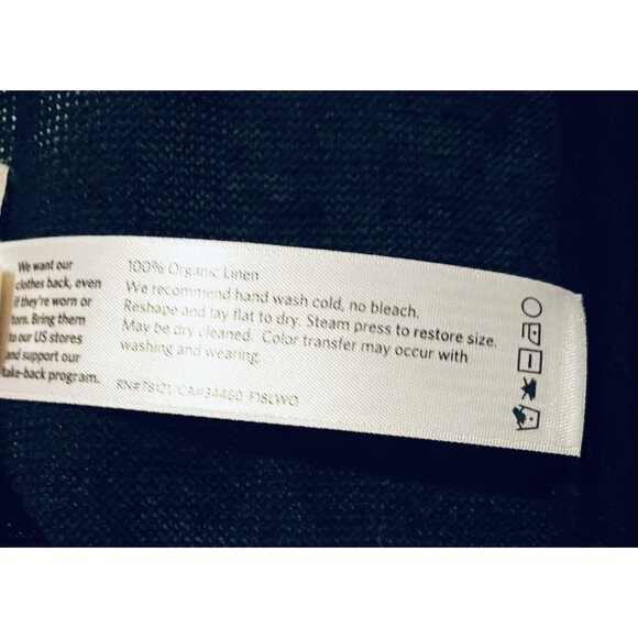 Eileen FIsher Wrap Womens One Size Black Organic Linen Lagenlook Minimalist - Picture 5 of 5